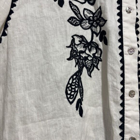 Johnny Was Addison Kimono Sleeve Shirt Floral Embroidery Large Embroidered Sun - Picture 13 of 14